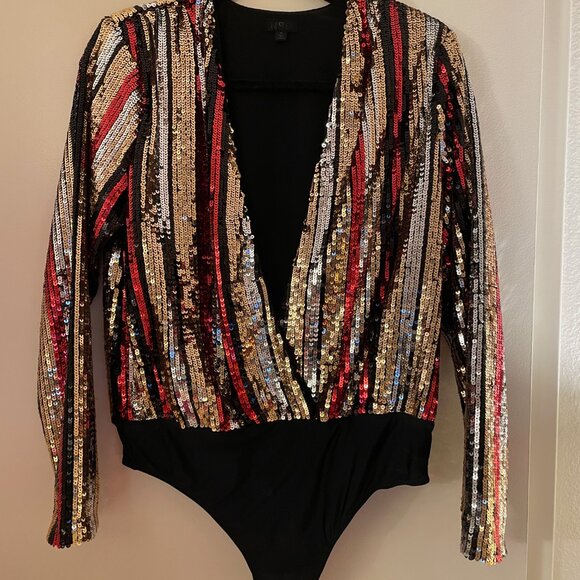 NBD Sequin Bodysuit - Picture 1 of 6